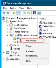 Web2 User Account Local Users and Groups 