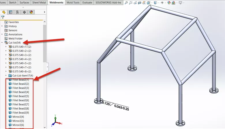 Creating and Adding Weld Beads in SOLIDWORKS Models & Drawings