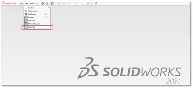 Why Status Bar Is Not Showing in SOLIDWORKS