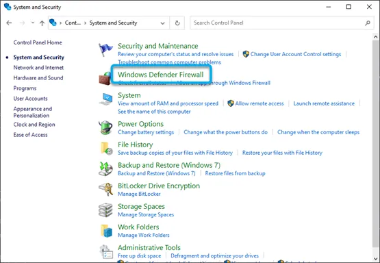 Windows Defender Firewall SNL install 