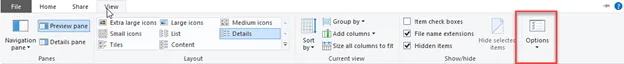 Windows Explorer Options Menu 