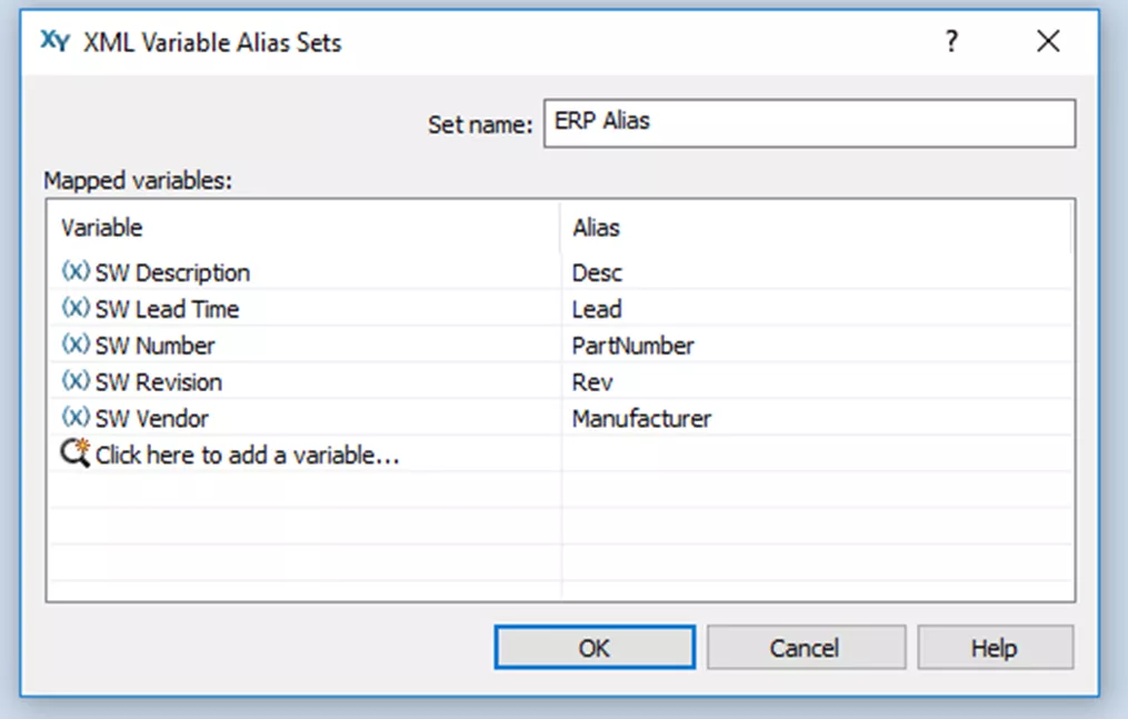 XML Variable Alias Sets in SOLIDWORKS PDM 