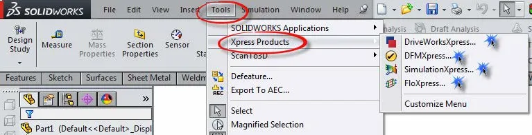 xpress tools in solidworks