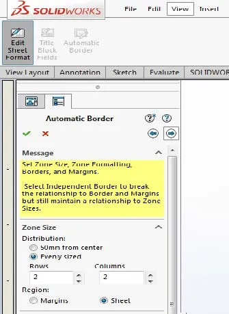 Zone Size Formatting for SOLIDWORKS Drawings