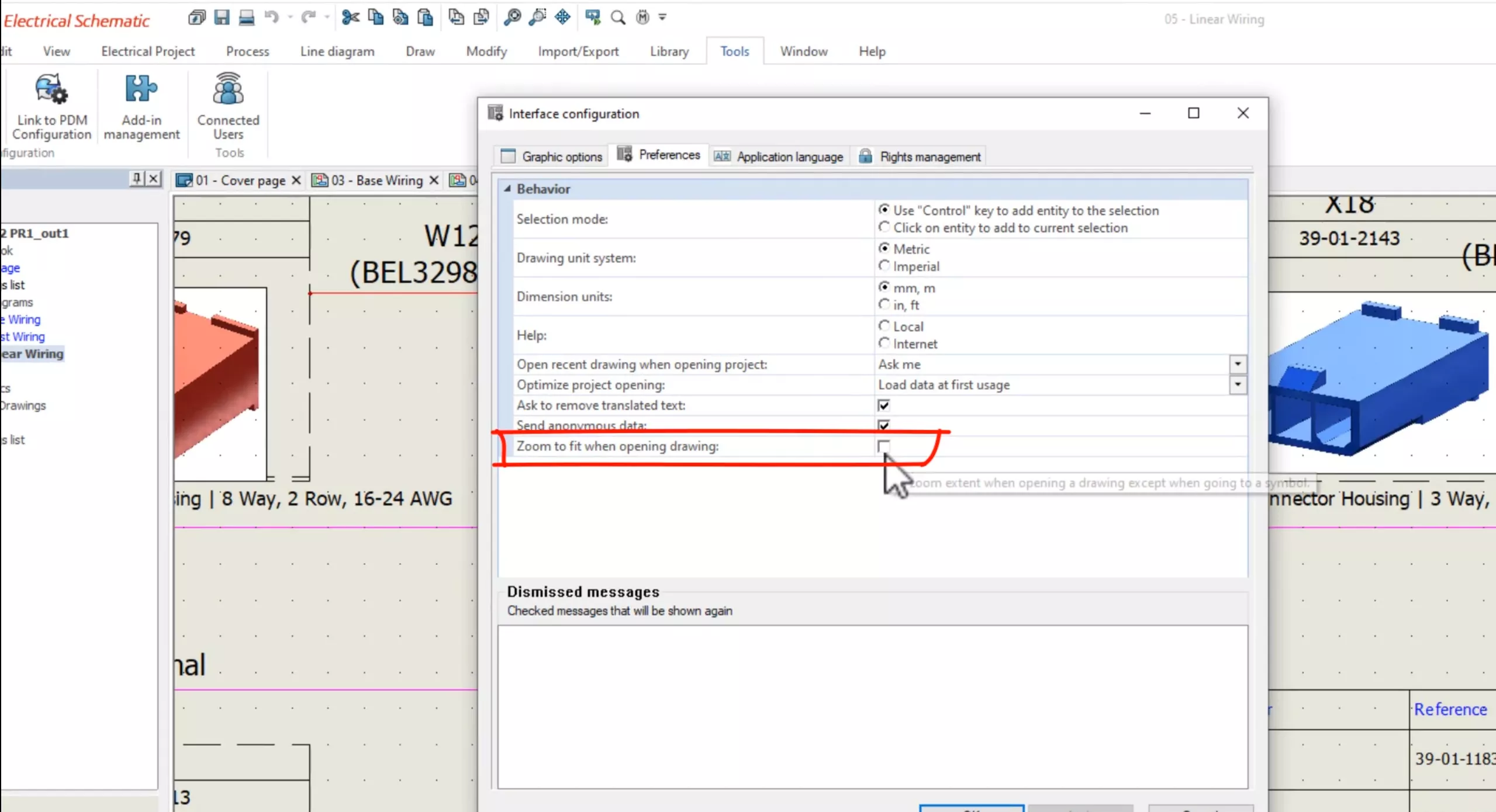 Zoom to Fit when Opening Drawings SOLIDWORKS Electrical 2D 2025